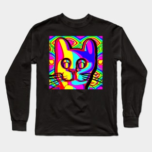 the cat is in full color by itself on a bright background Long Sleeve T-Shirt